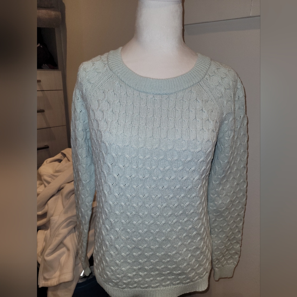 Old Navy Mint Green Cable Knit Crewneck Sweater Size M
